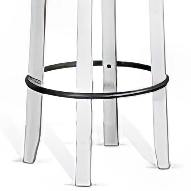 Orso Swivel Barstool Set of 2, Black Faux Leather, White Wood, Black