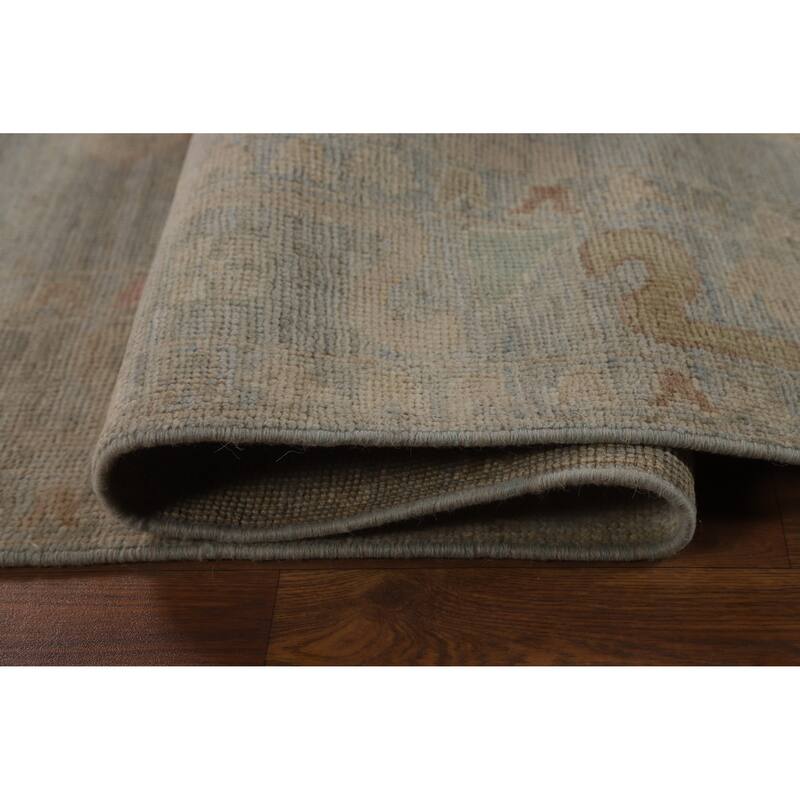 Oushak Turkish Area Rug Handmade Vegetable Dye Grey Wool Carpet - 5'11"x 9'1"