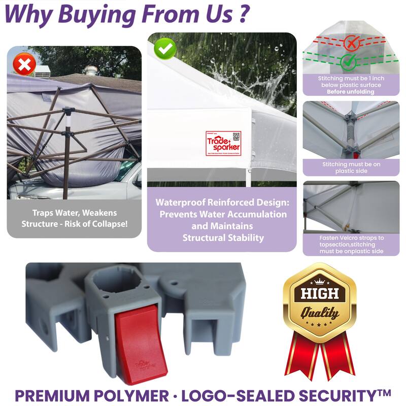 Tradesparker ez Pop-Up Canopy Tent Commercial Instant Shade