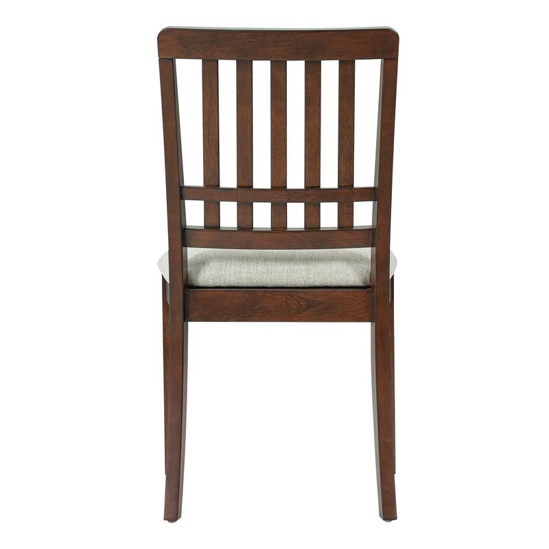 2-Piece Modern Scandinavian Dining Chairs, Curved Wood Backrest with Gray Fabric Seat, Finish for Dining Room and Apartment