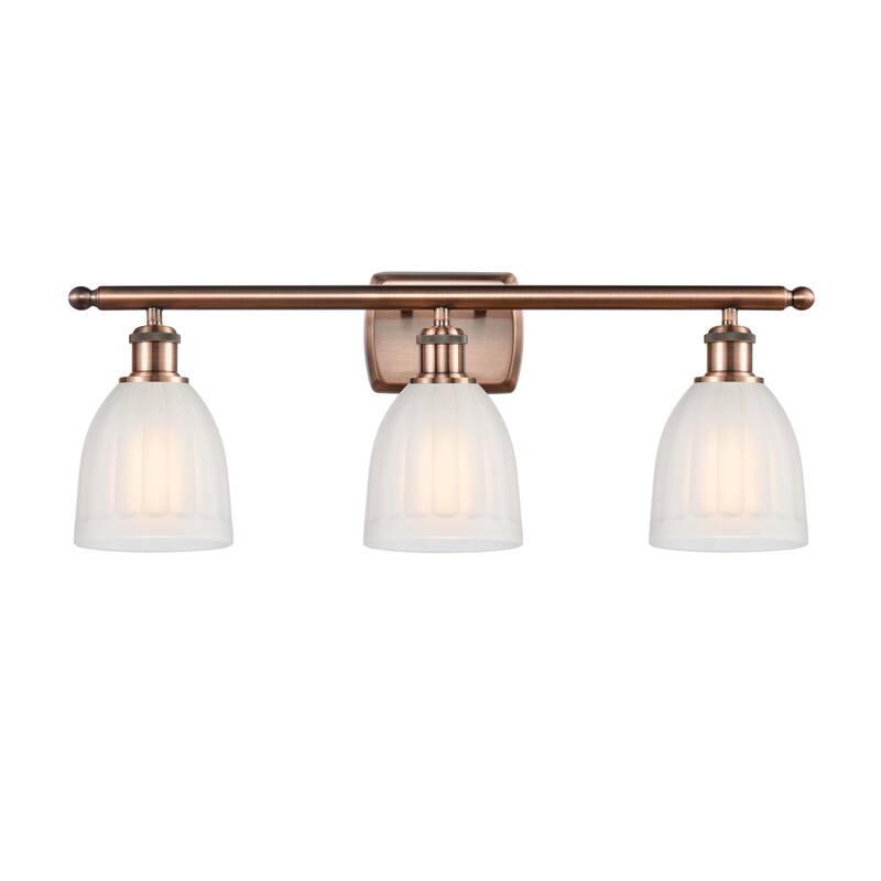 Innovations Lighting Brookfield 3 Light 26" Wide Bathroom Vanity Light - Antique Copper / White
