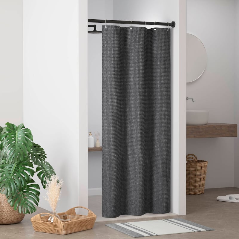 Madison Park Arbor Waffle Waffle Shower Curtain