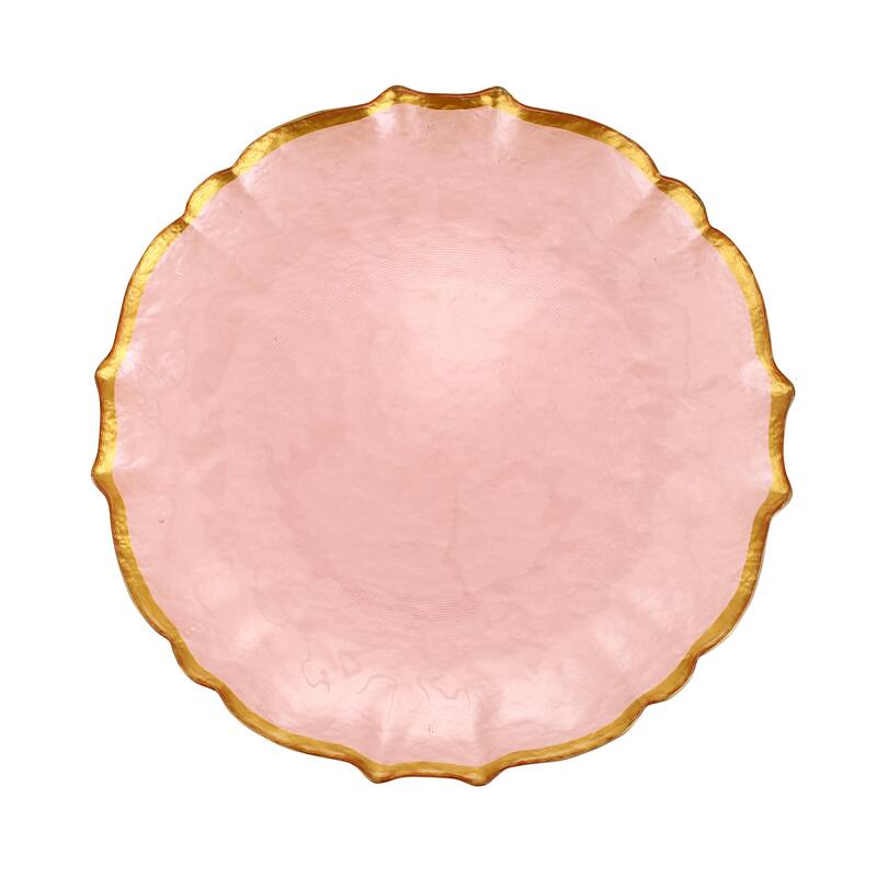 viva by VIETRI Baroque Glass Pink Dinner Plate