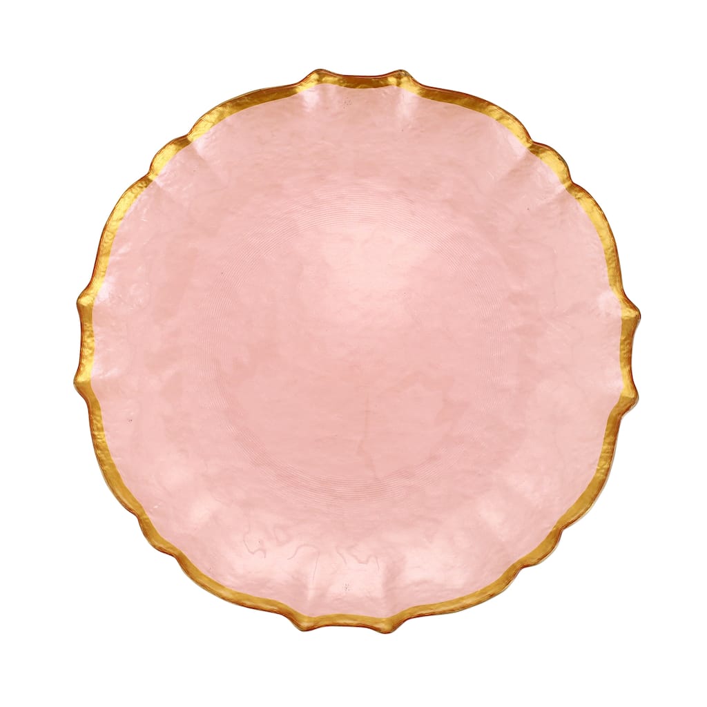 viva by VIETRI Baroque Glass Pink Dinner Plate