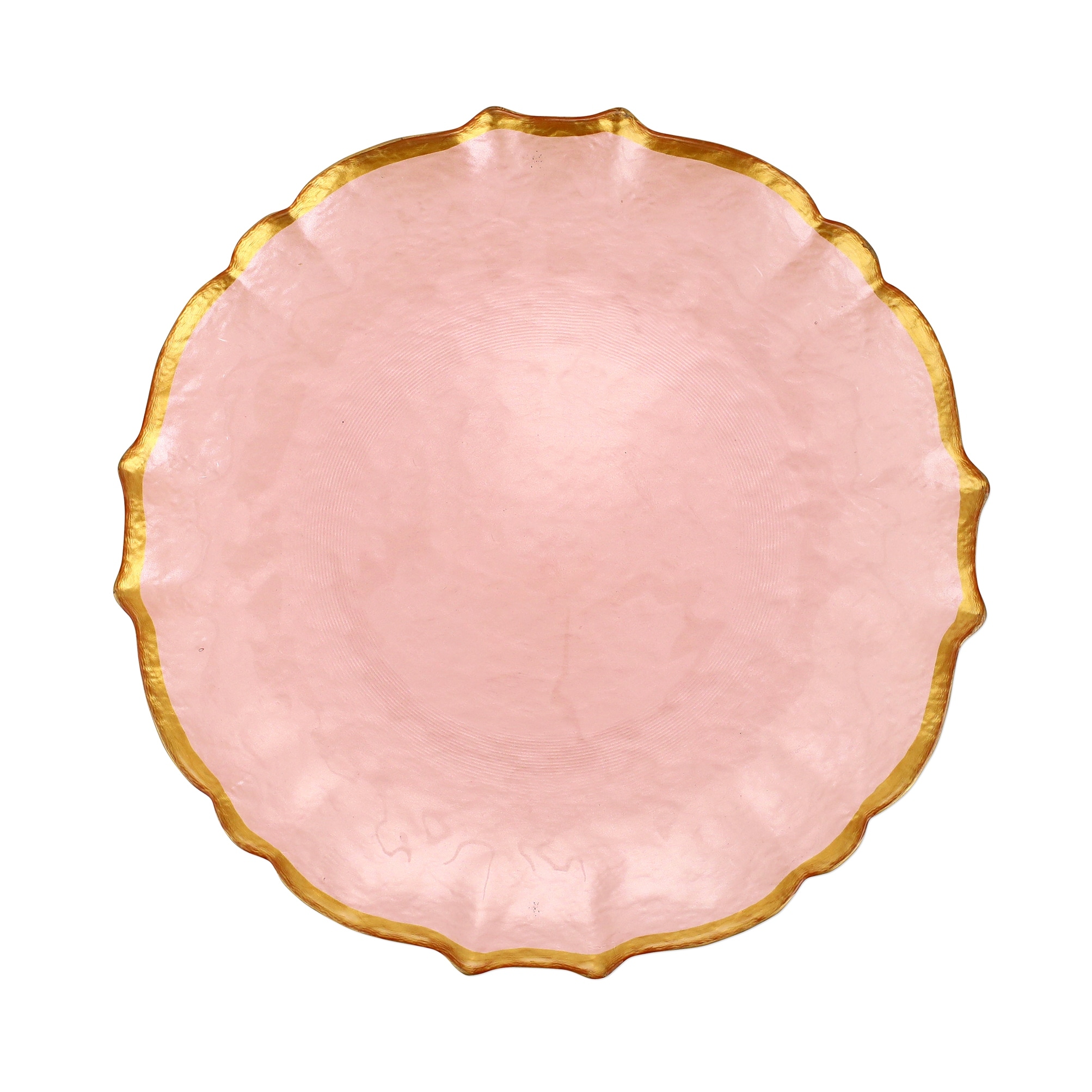viva by VIETRI Baroque Glass Pink Dinner Plate