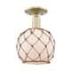 Option Antique Brass / White Glass with Brown Rope