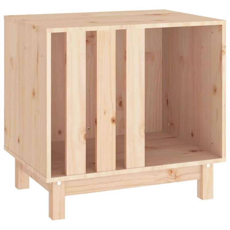 vidaXL Dog House Natural Wood Solid Pine Wood Medium Durable Dog House