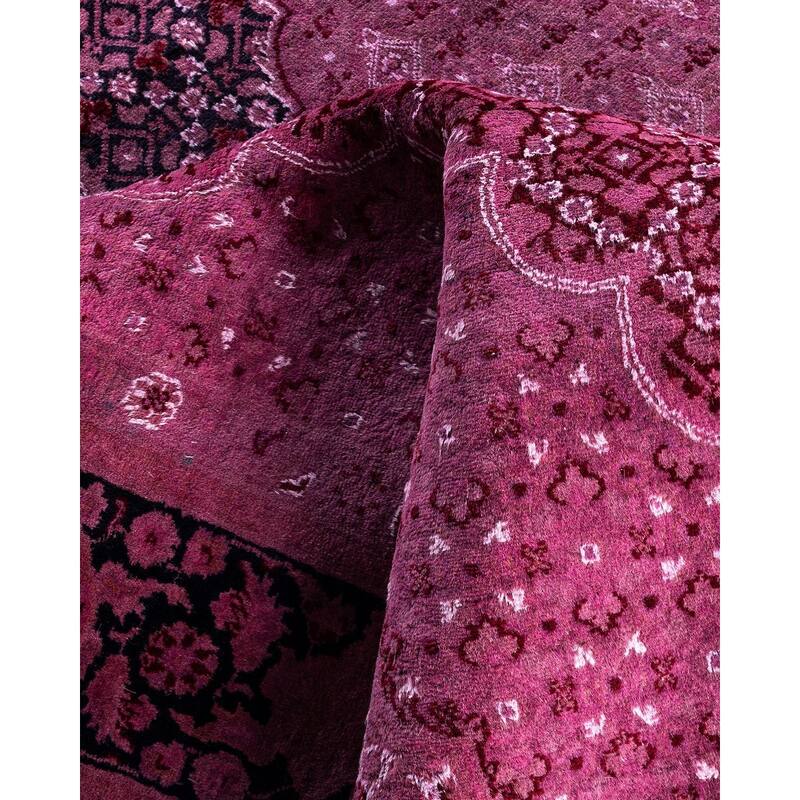 Fine Vibrance One-of-a-Kind Hand-Knotted Area Rug - Pink, 6' 1" x 9' 5" - 6' 1" x 9' 5"
