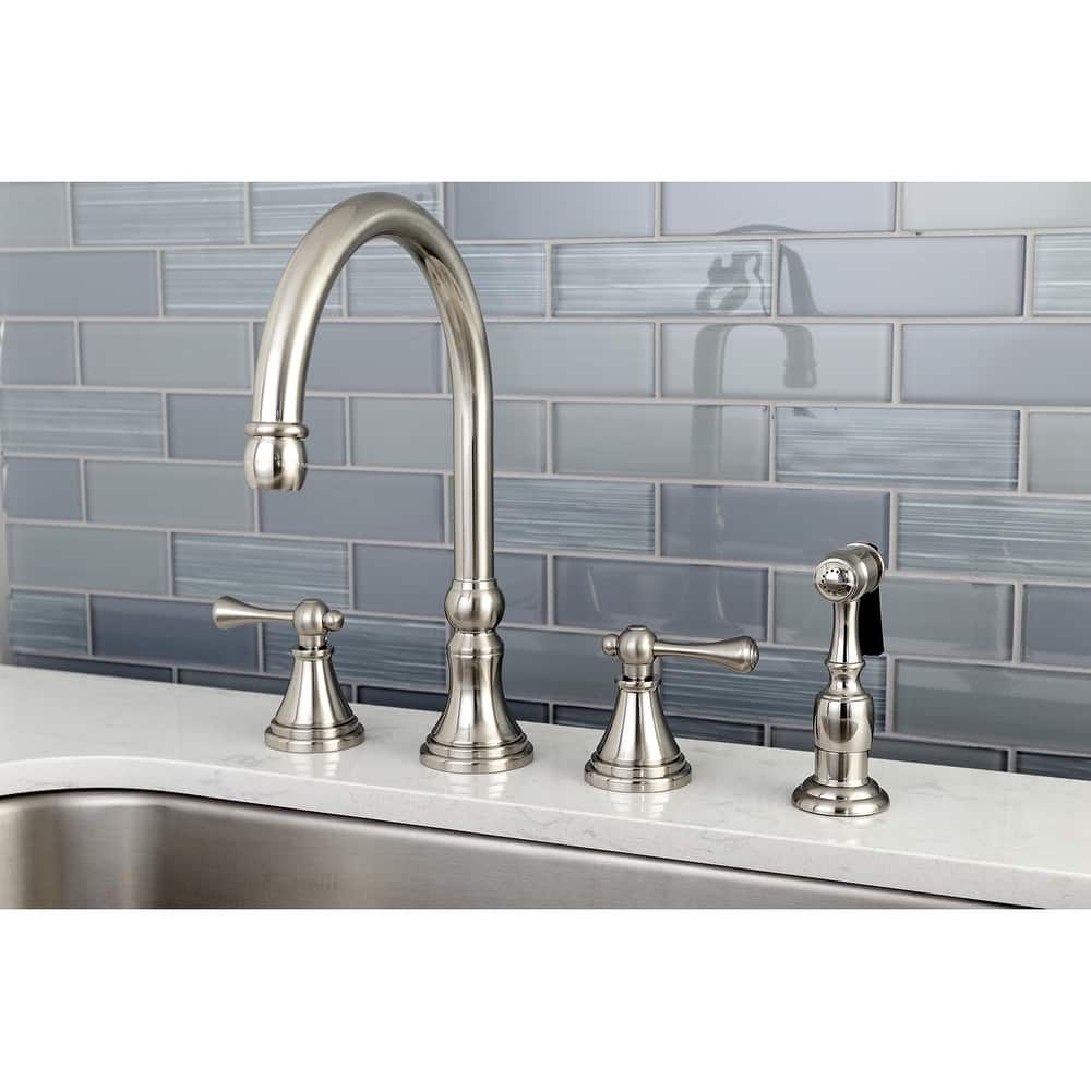Kingston Brass Governor Widespread Kitchen Faucet with Brass Sprayer