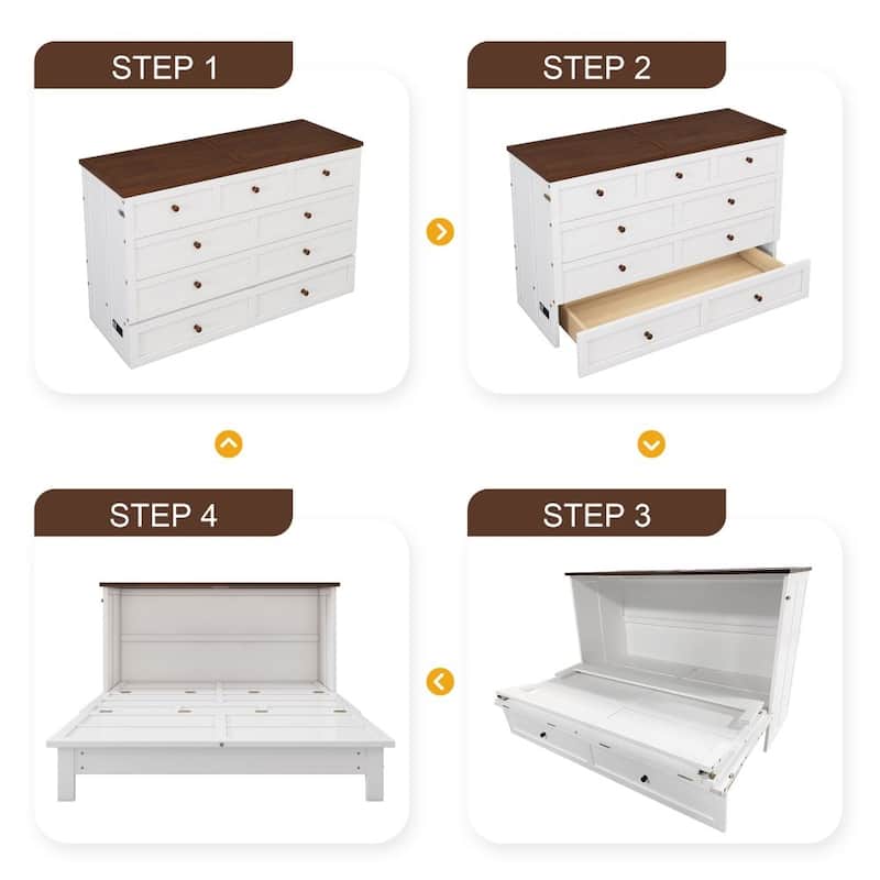 Modern Solid Bed Chest with Charging Station and Large Storage Drawer