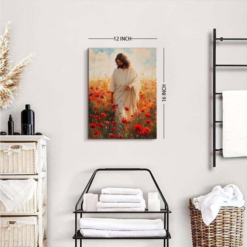 Abtract Red Poppy Wall Art Nature Poster Floral Jesus Picture