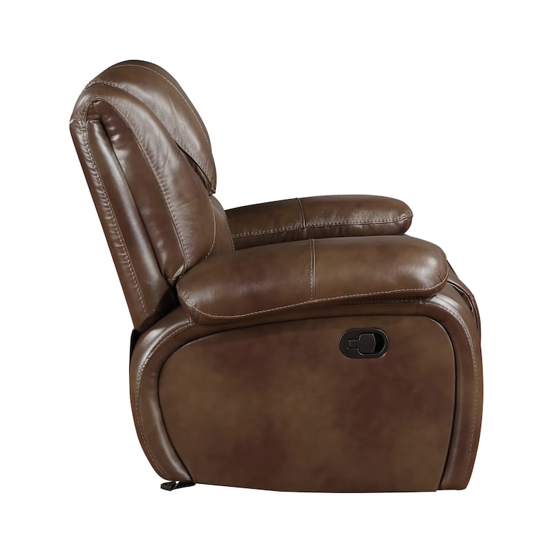 Baron Leather Match Double Reclining Loveseat