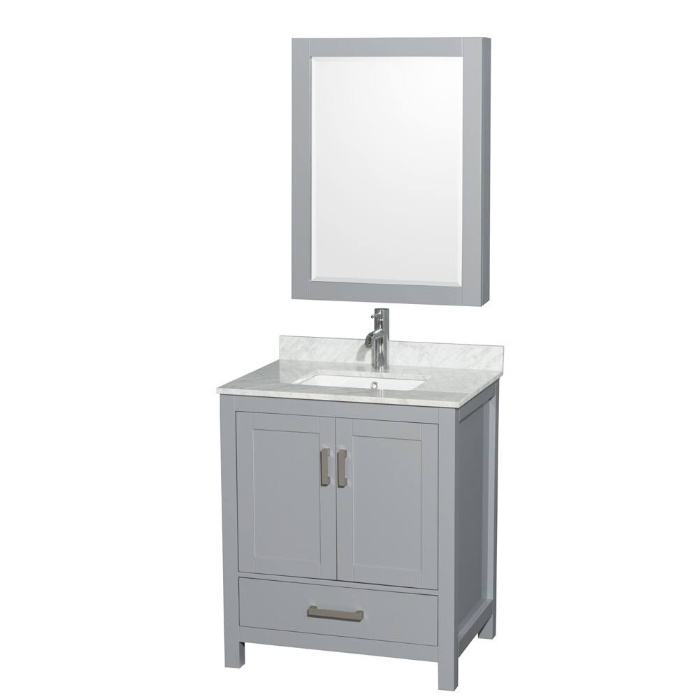Wyndham Collection Sheffield Single Vanity Set, Medicine Cabinet
