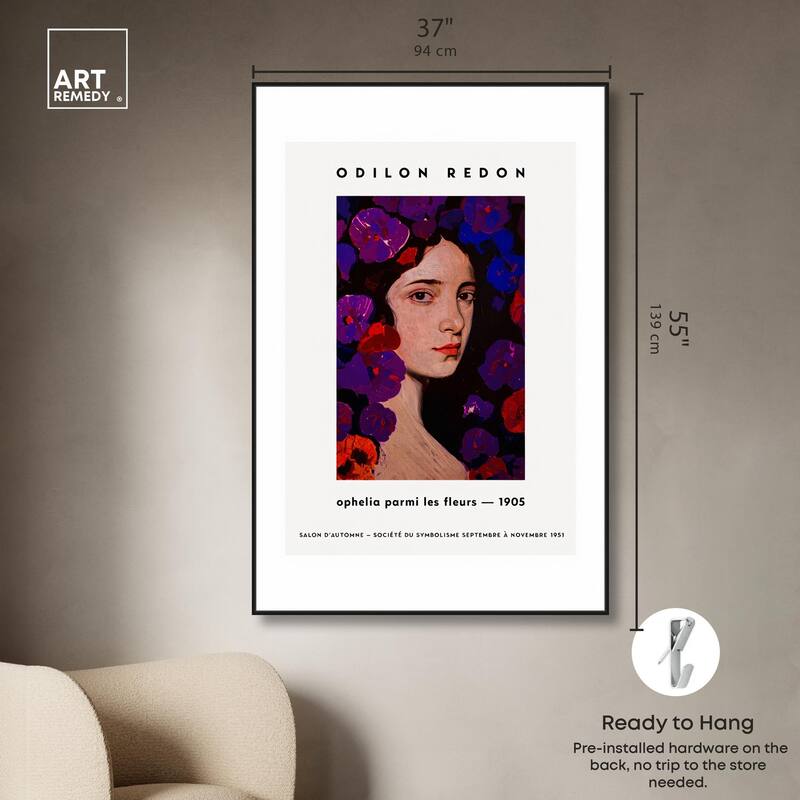 Redon's Ophelia in Blooms Canvas by Art Remedy