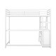 preview thumbnail 11 of 12, Twin Size Loft Kids Bed Frame with Desk, Shelves & Two Built-in Drawers, White