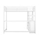preview thumbnail 11 of 12, White Twin Size Metal Wood Loft Bed with Desk and Shelves, Two Built-in Drawers