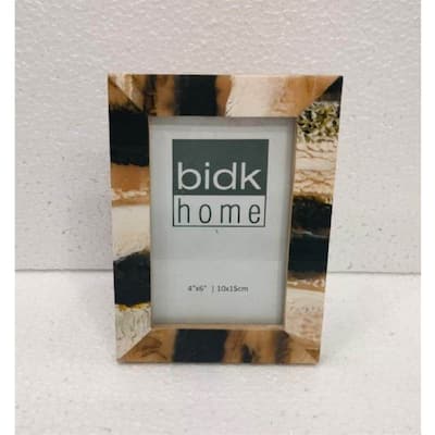 Horn Tone Frame for 4" x 6" Photos - 7.5" - Brown and Black - 4-inchx6-inch