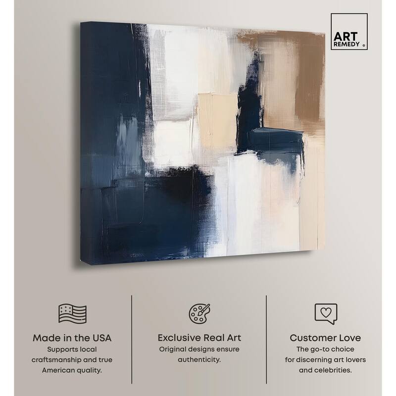 Blue Mood Depth I Canvas by Art Remedy, Gallery Wrapped