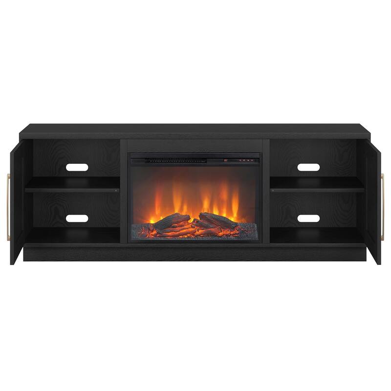 Tillman Rectangular TV Stand with Log Fireplace for TV's up to 75"