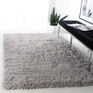 SAFAVIEH Polar Shag Bibi Glam Solid 3-inch Extra Thick Rug - Silver - 4' x 6'