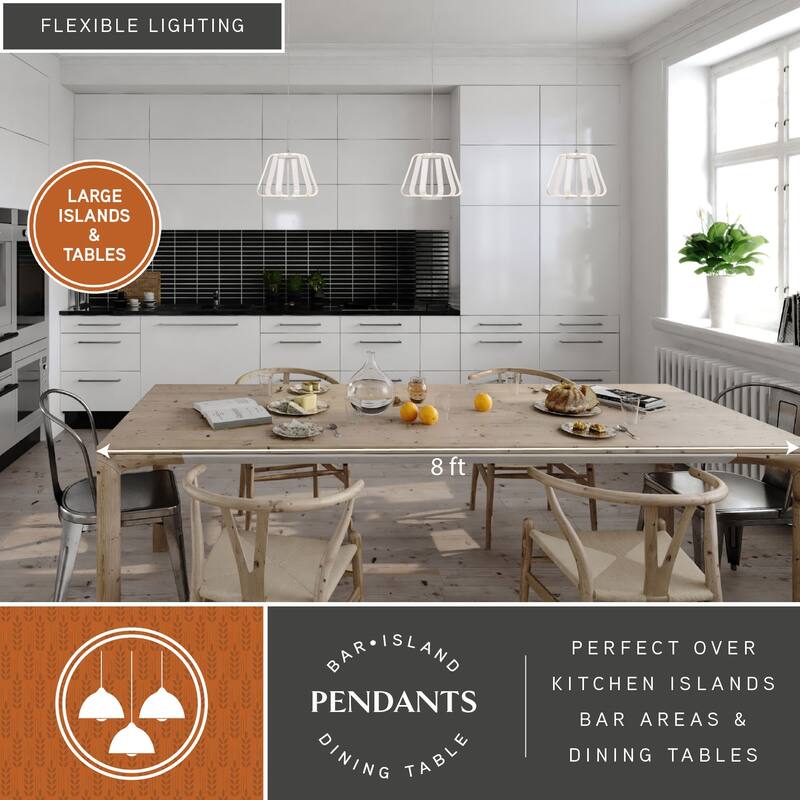 Ridgeway 1 Light White Integrated LED Contemporary Cage Pendant Light - 11.5-in W x 8.5-in H x 11.5-in D
