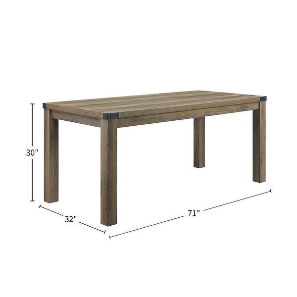 Rectangular Wood Frame Dining Table in Rustic Oak - Bed Bath & Beyond ...