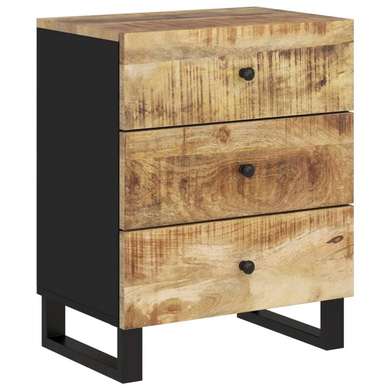 vidaXL Bedside Cabinet 19.7"x13"x24.4" Solid Wood Mango&Engineered Wood