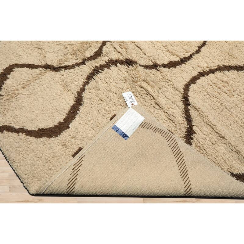 8x10'1'' Tibetano Hand Knotted Wool Ivory Boho Modern & Contemporary Rug - 8' x 10' 1''