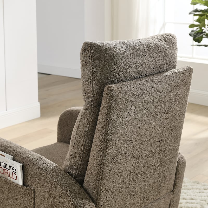 27.6"W Modern Accent High Backrest Living Room Lounge Arm Rocking Chair, Two Side Pocket