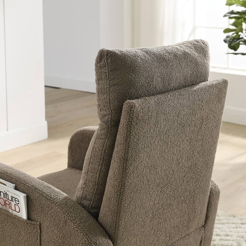 GDFStudio - Emilia Modern Fabric Upholstered Rocking Chair with Ergonomic Design and Side Pockets - 27.6 "W
