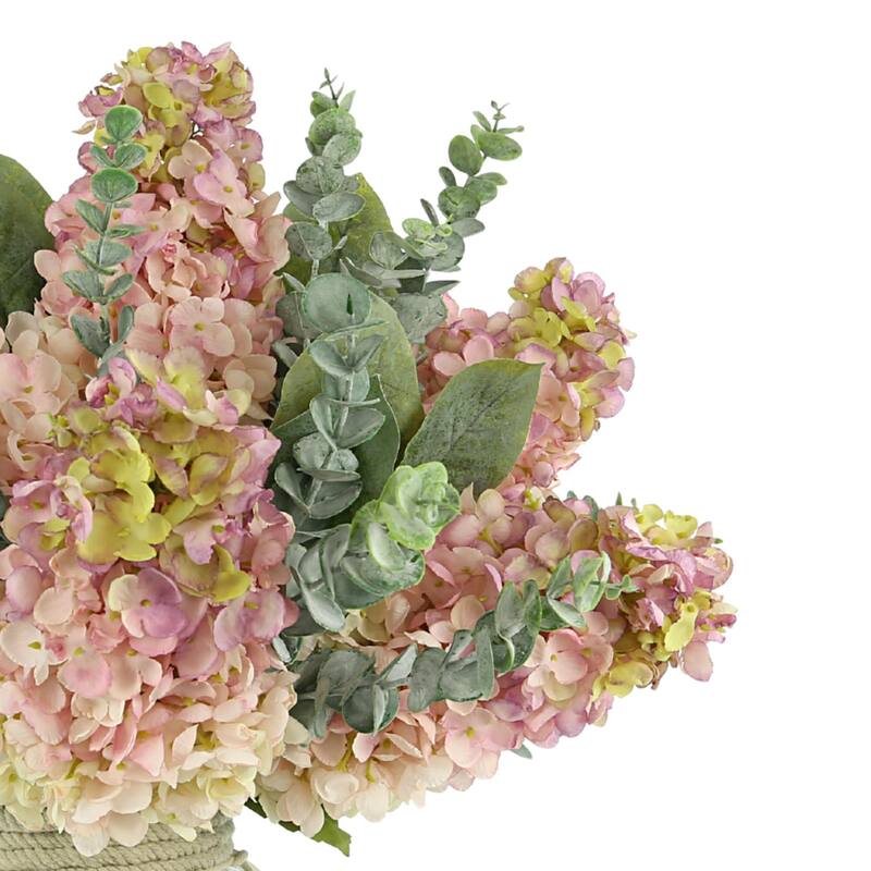 Cone Hydrangeas and Eucalyptus Arrangement