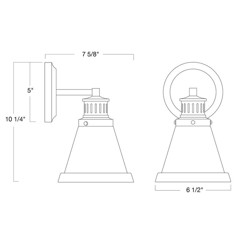 Alden Bath Light - Polished Nickel, Matte Opal