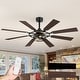 preview thumbnail 7 of 38, 52/65 Inch Ceiling Fan with Light, Modern Matte Black 8-Blade Fan, Reversible Wood Grain Blades, DC Motor, Remote Control