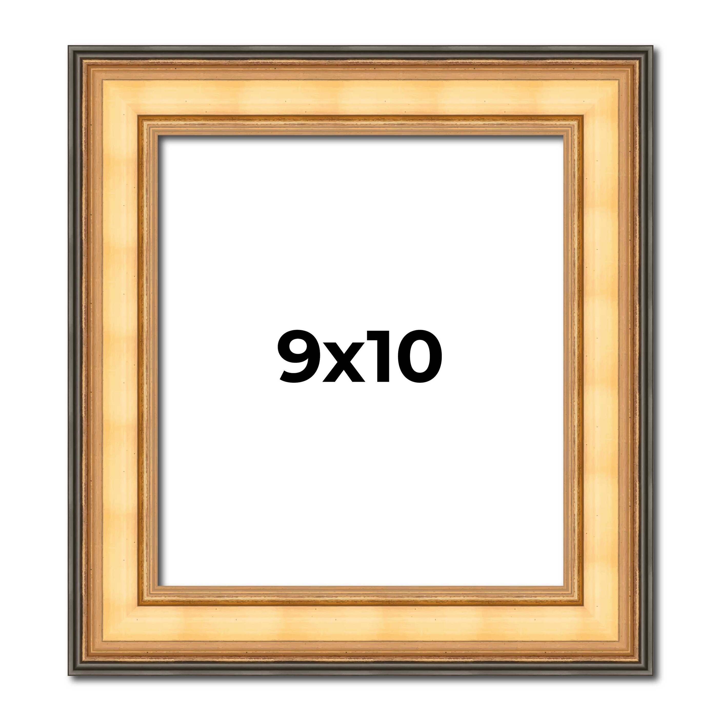 9x10 Frame Gold Plein Aire Solid Wood Picture Frame Width 2 Inches |