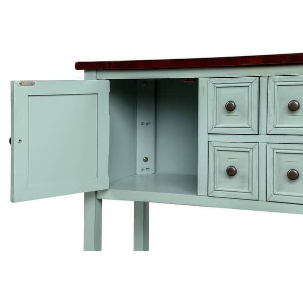 Cambridge Series Buffet Sideboard Console Table with Bottom Shelf Antique Blue
