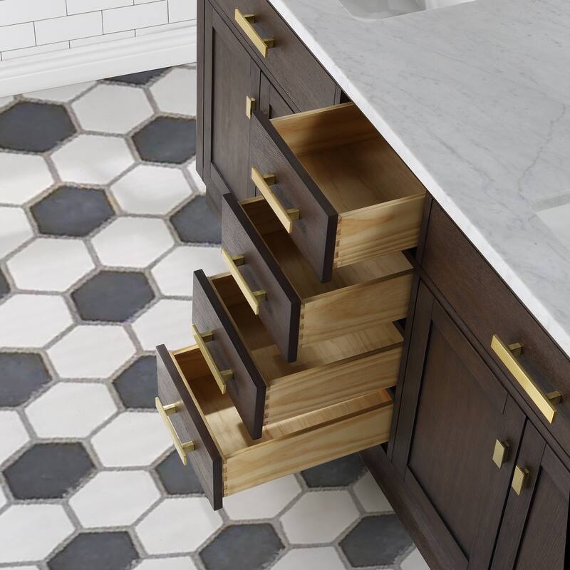 Chestnut 72" Double Bathroom Vanity Vanity with Faucet(s)