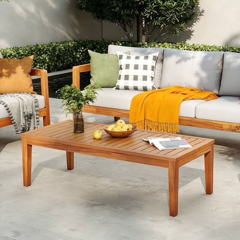 Christopher Knight Home Thalyn Acacia Wood Slatted Outdoor Coffee Table - Teak