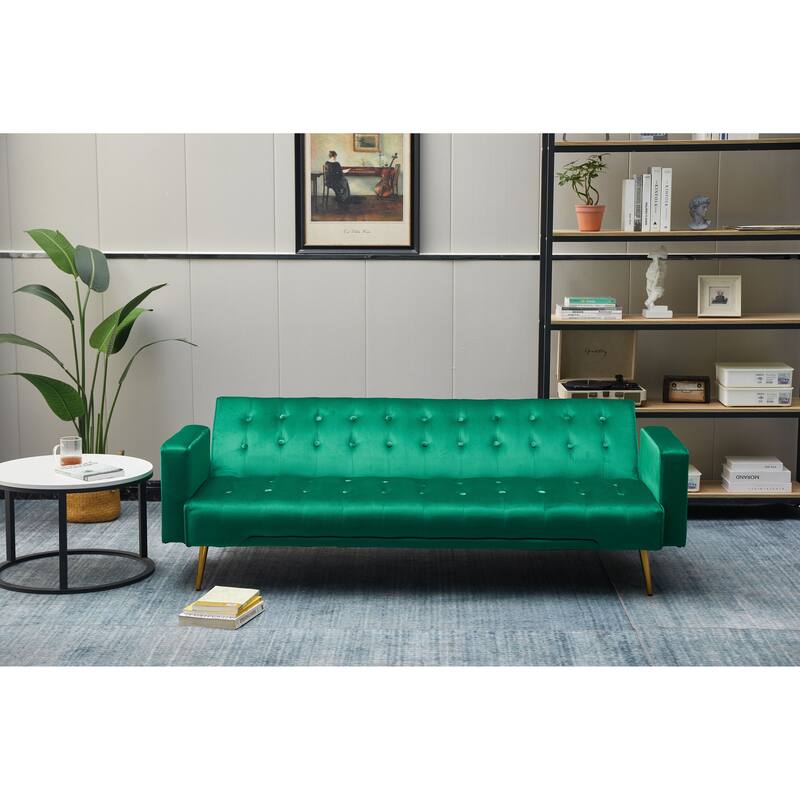 75'' Wide Tufted Velvet Convertible Sleeper sofa