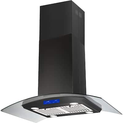 Tieasy 36 inch Island Mount Range Hood Stainless Steel 900CFM Touch Control