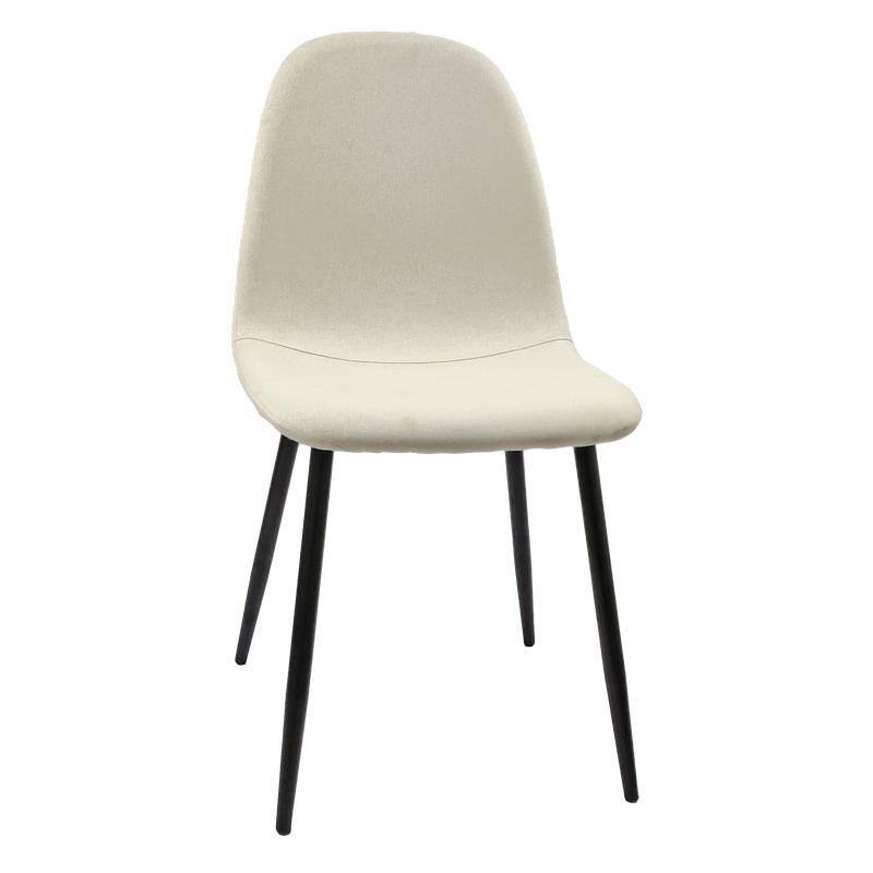 Modern Upholstered Dining Chairs Set of 4 with Black Metal Legs