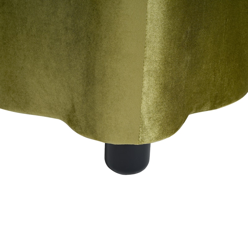 Christopher Knight Home - Milan Modern Velvet Storage Ottoman with Scalloped Design
