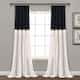 Lush Decor Linen Button Single Panel Window Curtain - 95"L x 40"W - Black/Off-White