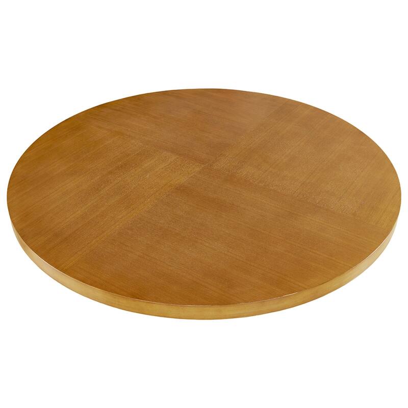 Roomfitters 44-Inch Round Dining Table, Mid-Century Modern Wood Kitchen Table with Pecan Finish and X-Base Design, Walnut