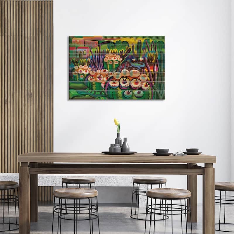 Santa Fe Print On Wood by Charles Harker - Multi-Color