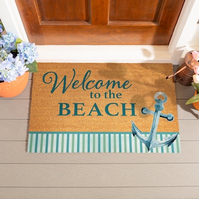 Welcome to the Beach Coastal Coir Mat 36"x24" - 36" x 24"