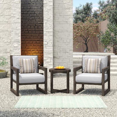 Corvus Augusta 3-piece Outdoor Chat Set with Sunbrella Pillows