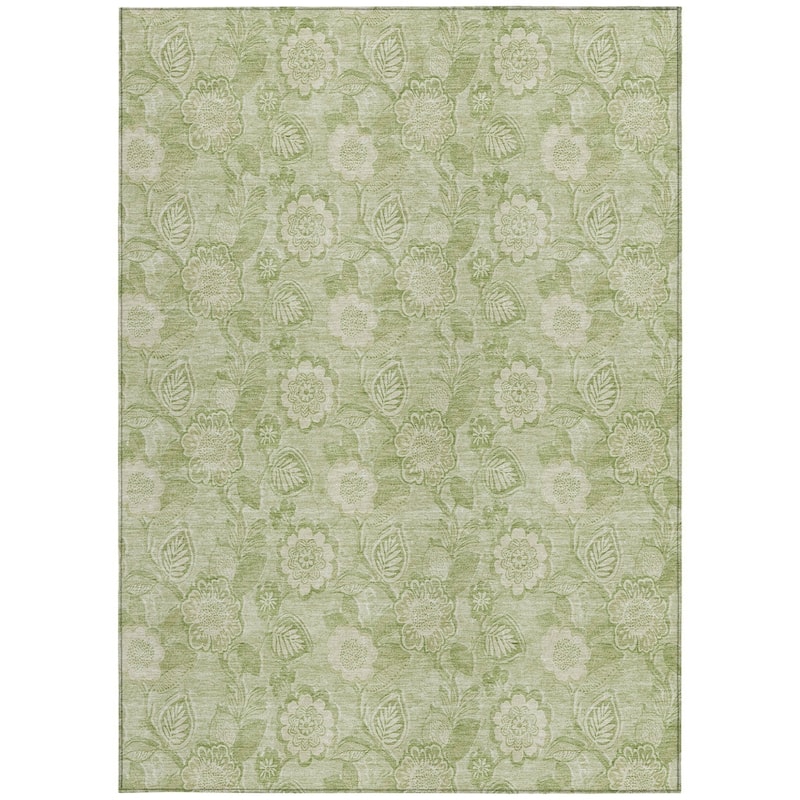 HomeRoots Floral Transitional Rectangle Outdoor Rug