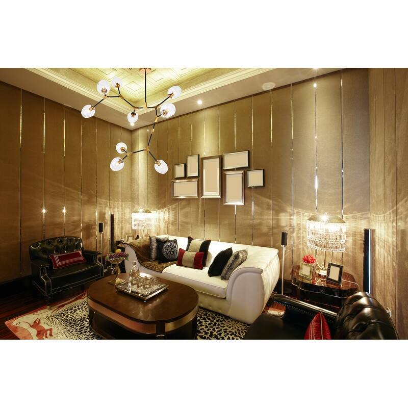 Cavoli 9 light in Light Antique Brass and Flat Black Pendant - Light Antique Brass and Flat Black