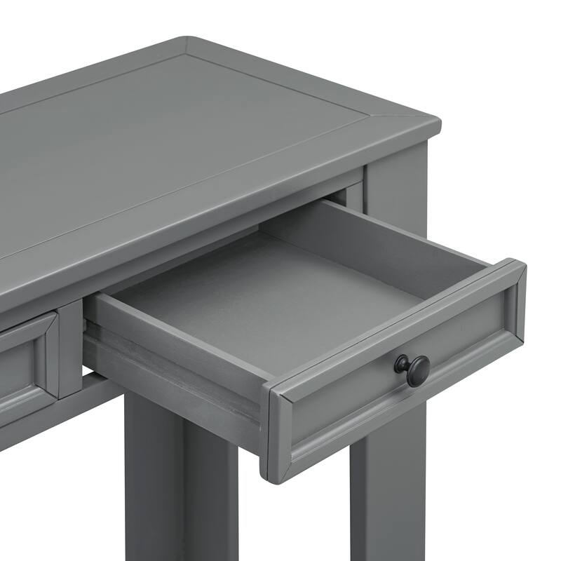 Sofa Table with Storage Drawers and Bottom Shelf