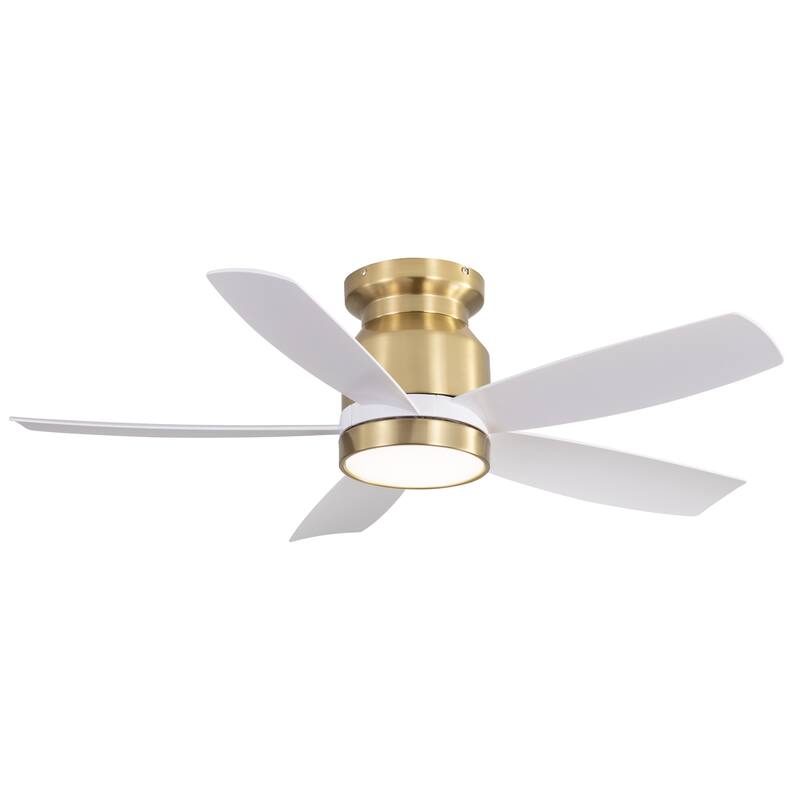 Modern Dimmable LED Light Ceiling Fan for Bedroom Dining Room, 42 Inch Flush Mount Ceiling Fan with Remote Control